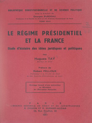cover image of Le régime présidentiel et la France